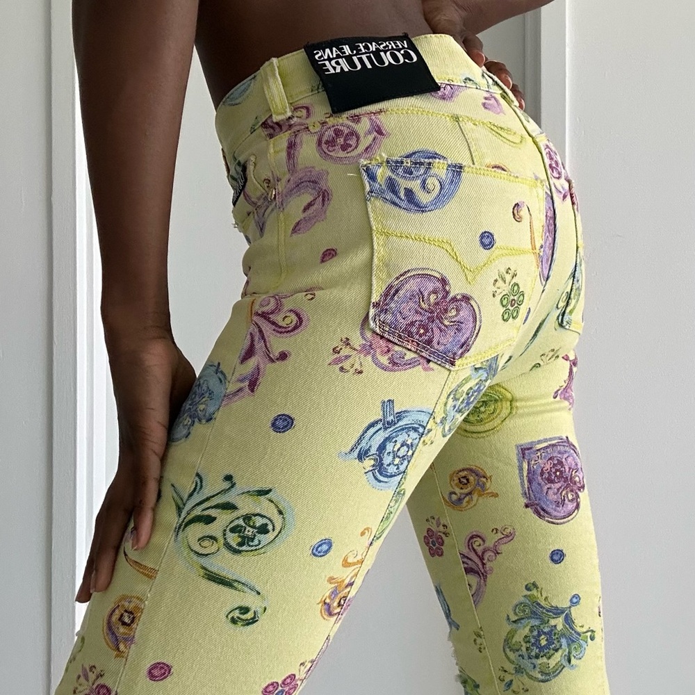 Versace Jeans Couture Yellow Patterned Jeans
